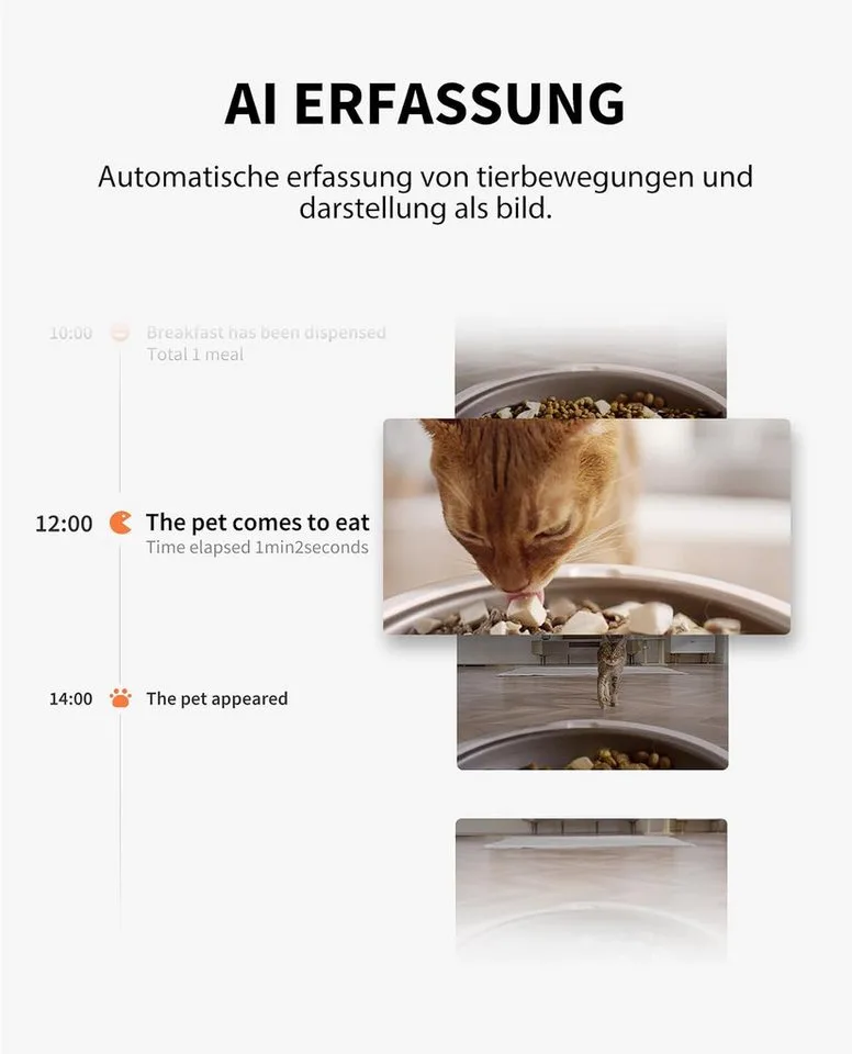 met Camera - Automatische voerbak voor kat en hond - Wit - Droogvoer - 3 liter inhoud - App bediening by Petkit in YumShare Solo – product photo 3 of 5