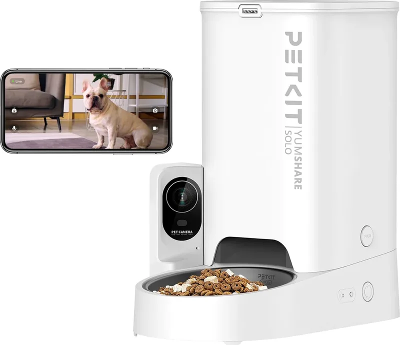met Camera - Automatische voerbak voor kat en hond - Wit - Droogvoer - 3 liter inhoud - App bediening by Petkit in YumShare Solo – product photo 1 of 5