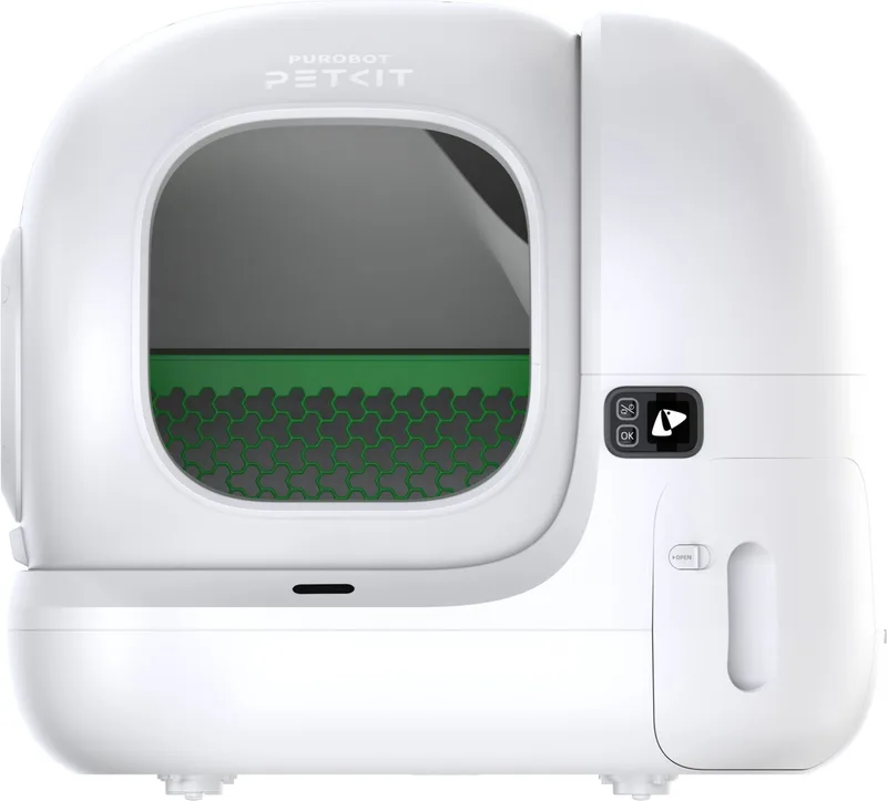 Purobot Max 3 Self-Cleaning Cat Litter Box - Automatische kattenbak - Met AI - Zelfreinigend - Gezondheidsmonitoring - App bediening fra Petkit i Hvid – produktbillede