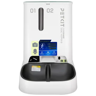 YumShare Dual Hopper 2 met camera - Automatische voerbak - 5L - Automatische voerbak voor kat en hond - AI bediening - camera by Petkit in White – product photo 2 of 5