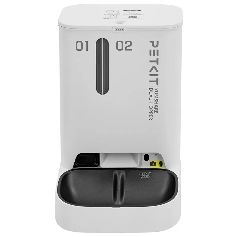 YumShare Dual-Hopper met camera - 2 compartimenten - 5 liter Automatische voerbak voor kat en hond by Petkit in Transparent – product photo 2 of 6