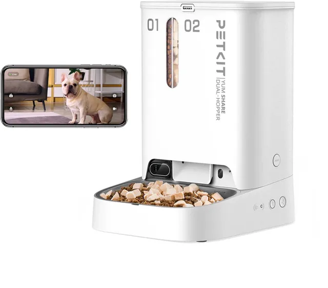 Katzen-Futterautomat PETKIT Futterautomat Katze 2 Näpfe Mit Kamera, Dual-Hopper mit Kamera