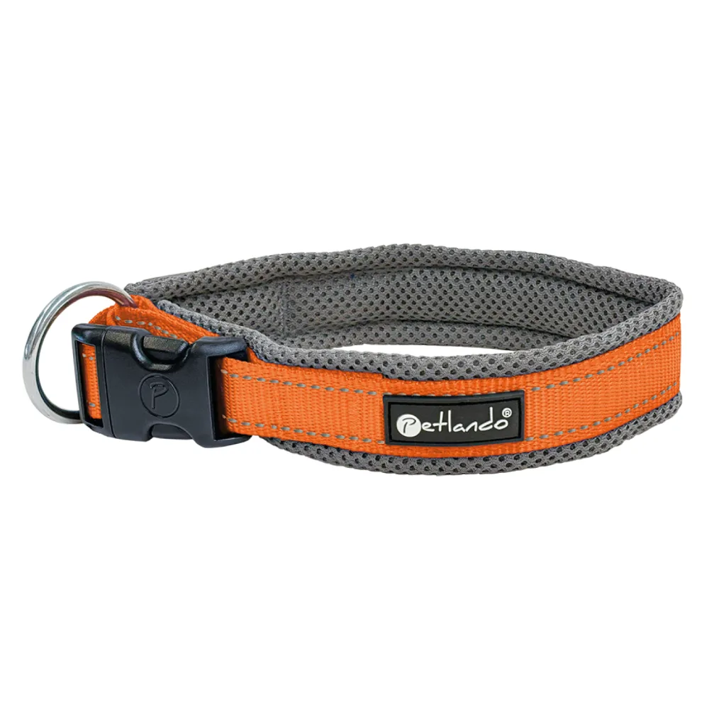 halsband voor buiten, oranje maat M 45-50cm nekomtrek, 40mm breed voor honden van Petlando – productfoto