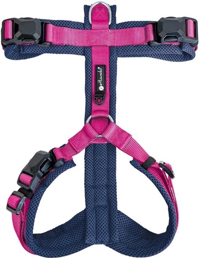 Harness Y-Comfort Navy-Fuchsia met magnetische sluiting - maat XL 68 – 100 cm von Petlando in Dunkelblau – Produktfoto