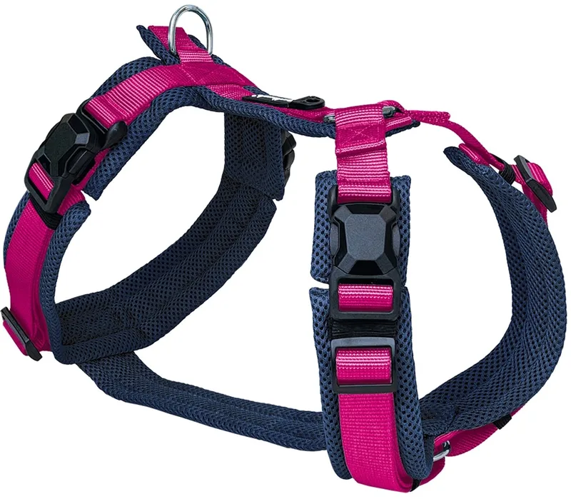 Harness Y-Comfort Navy-Fuchsia met magnetische sluiting - maat XS - 32–50 cm de Petlando en Bleu foncé – photo produit