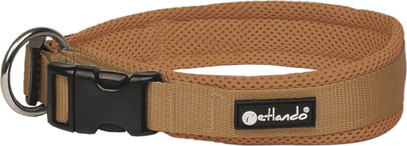 Hondenhalsband Mesh Cognac - Klikhalsband - Xs 35-40x2 Cm von Petlando in Cognac, Lichtbruin – Produktfoto