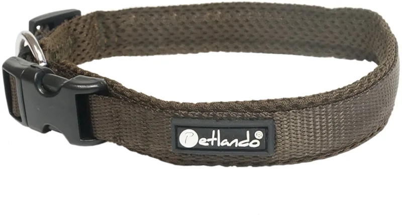 Hondenhalsband Mesh - Klikhalsband - 50-55/4 cm - maat L van Petlando in Mokka – productfoto