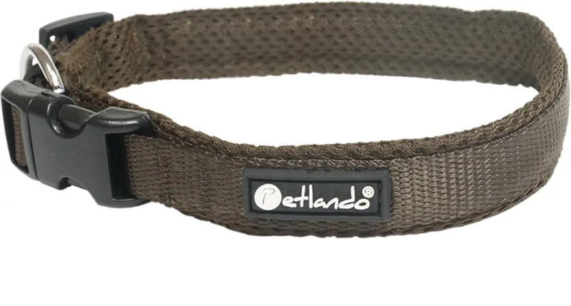 Hondenhalsband Mesh - Klikhalsband - M 45-50x3.5 Cm van Petlando in Mokka – productfoto
