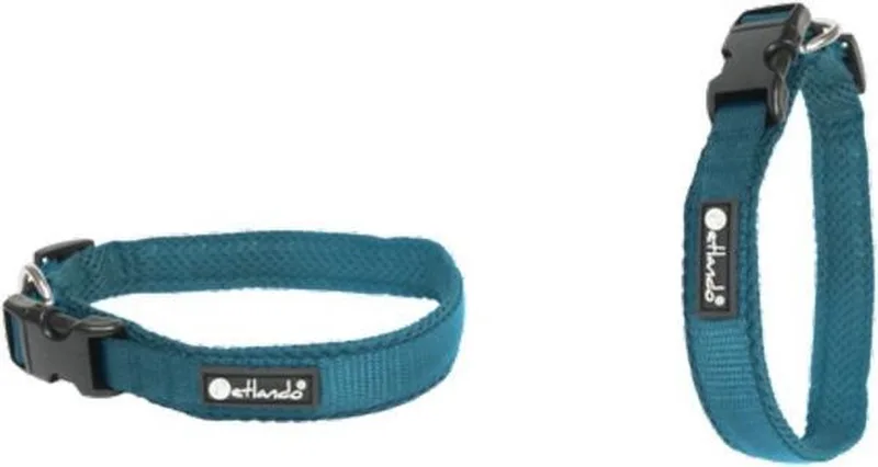 Hondenhalsband Mesh - Klikhalsband - M 45-50x3.5 Cm by Petlando in Petrol – product photo