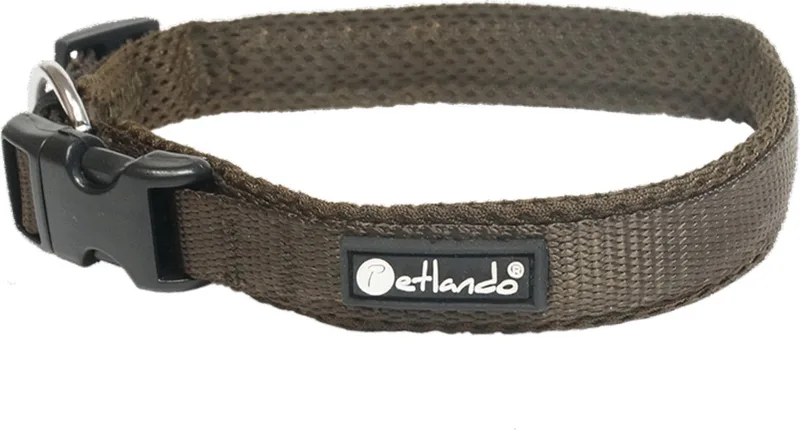 Hondenhalsband Mesh - Klikhalsband - Xxs 30-35x2 Cm de Petlando en Mokka – photo produit