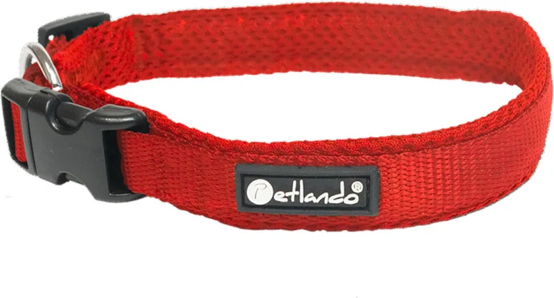 Hondenhalsband Mesh - Klikhalsband - Xxs 30-35x2 Cm van Petlando in Rood – productfoto