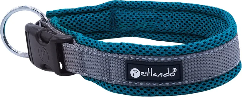 Hondenhalsband Outdoor Grijs&Petrol - Klikhalsband - L 50-55x4 Cm de Petlando en Gris – photo produit