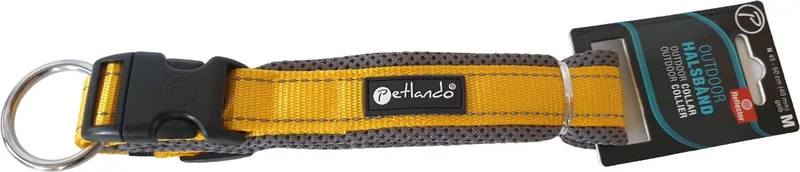 Hondenhalsband Outdoor Oker&Grijs - Klikhalsband - M 45-50x3.5 Cm de Petlando en Jaune – photo produit