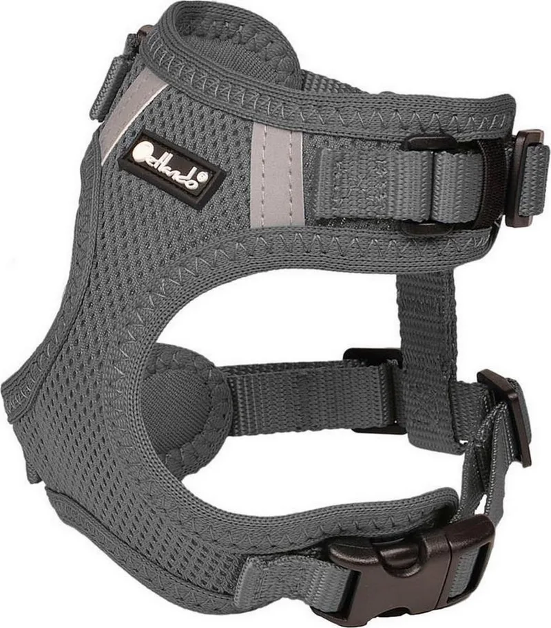 Hondenharnas Mesh Vest Antraciet - Hondentuig - Xxs 14-18/25-34 Cm de Petlando en Antraciet grijs – photo produit