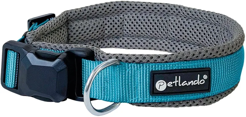 Magnetech Halsband Antraciet/Petrol maat L 50-55 cm voor grote honden by Petlando in Petrol, Anthracite – product photo