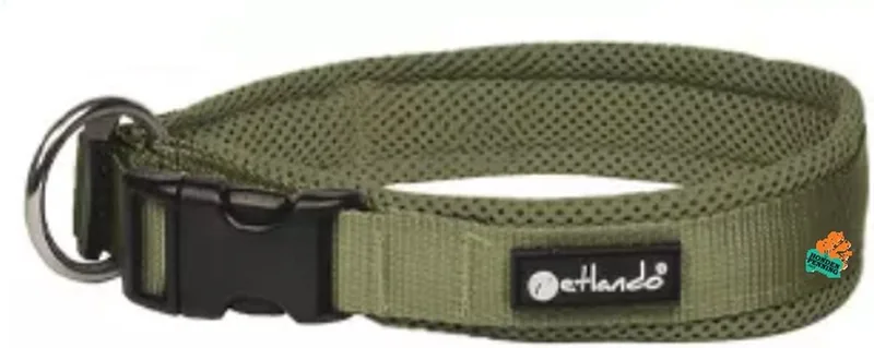 Mesh Halsband - Olive by Petlando in Olive groen – product photo