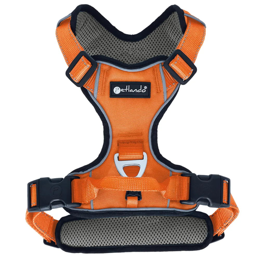 outdoor harnas, oranje maat M: 56-68cm borstomtrek hond by Petlando – product photo