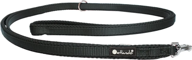 Trainingslijn Mesh - Hondenriem - 230x2.5 cm de Petlando en Noir – photo produit