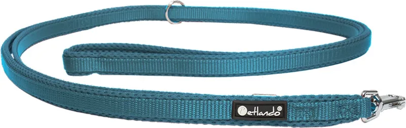 Trainingslijn Mesh - Hondenriem - 300x1.5 cm fra Petlando i Petrol – produktbillede