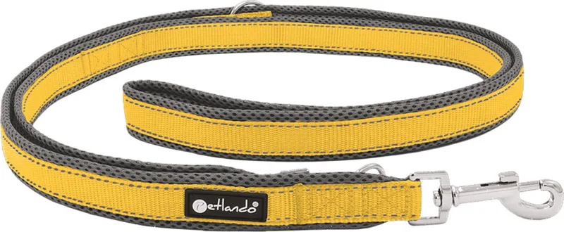 Trainingslijn Outdoor Geel & Grijs - Hondenriem - 230x3 cm - maat L by Petlando in Yellow, Grey – product photo