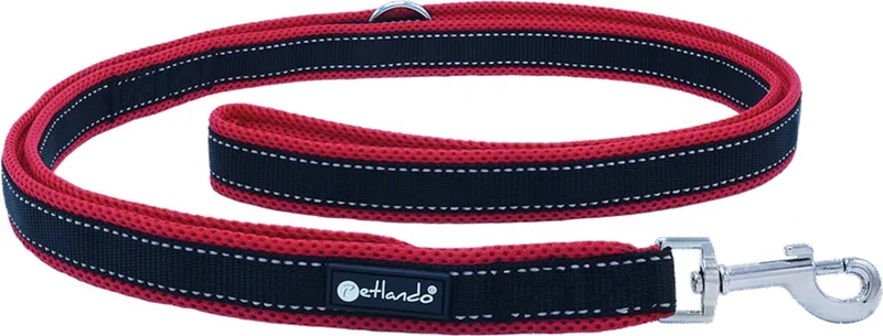 Trainingslijn Outdoor Rood&Zwart - Hondenriem - 230x2.5 cm von Petlando in Rot – Produktfoto