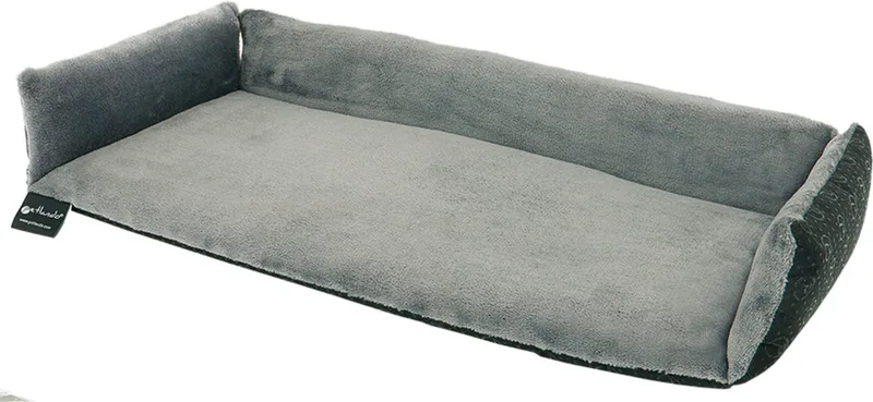 Vensterbank kussen met rand - kattenkussen - kleur stone (grijs) - 58x25 cm de Petlando en Grijs met zwarte onderkant – photo produit