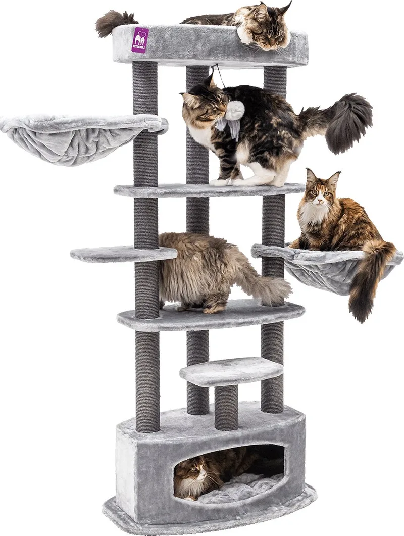 Alexandra 177 Krabpaal - XXL Model - Met 2 Hangmatten by Petrebels in Grey – product photo
