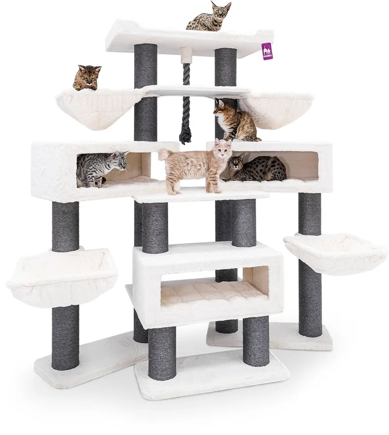 Alley 200 Krabpaal XXL - Voor Grote Katten - 187 x 82 x 200 cm de Petrebels en Off-White – photo produit