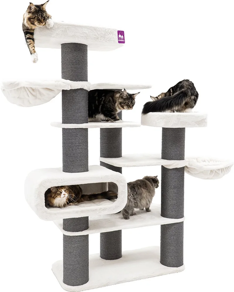 Bengal 199 Krabpaal XXL - Voor Grote Katten - 20 cm Dikke Stammen fra Petrebels i Off-White – produktbillede