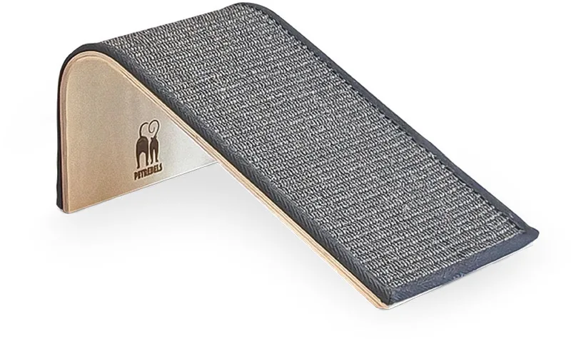 Design Krabplank Hout - Archie 38 x 17 x 23 cm - Premium Kwaliteit Krabmat met Sisaltapijt - Kleur by Petrebels in Grey – product photo