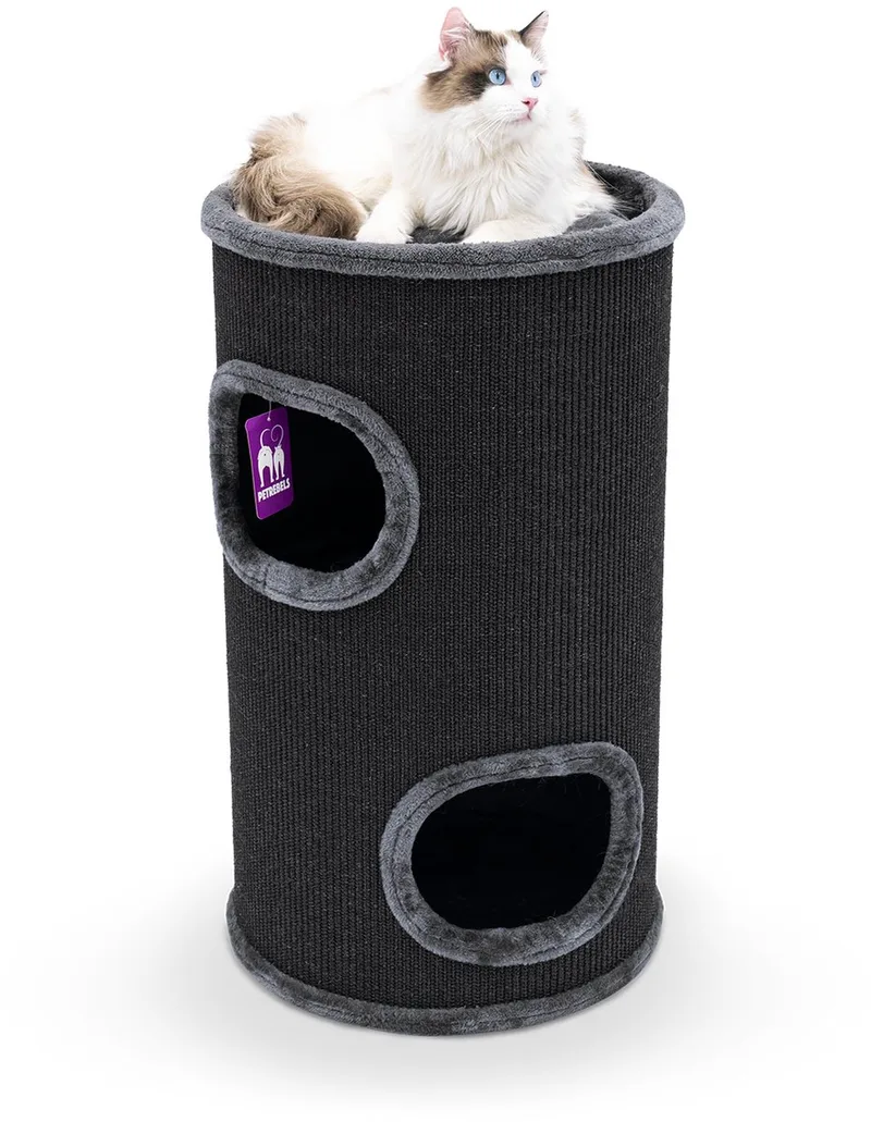 Dome 80 Krabton voor katten -Pepper - Ø 45 x 80 cm - stabiel de Petrebels en Gris – photo produit
