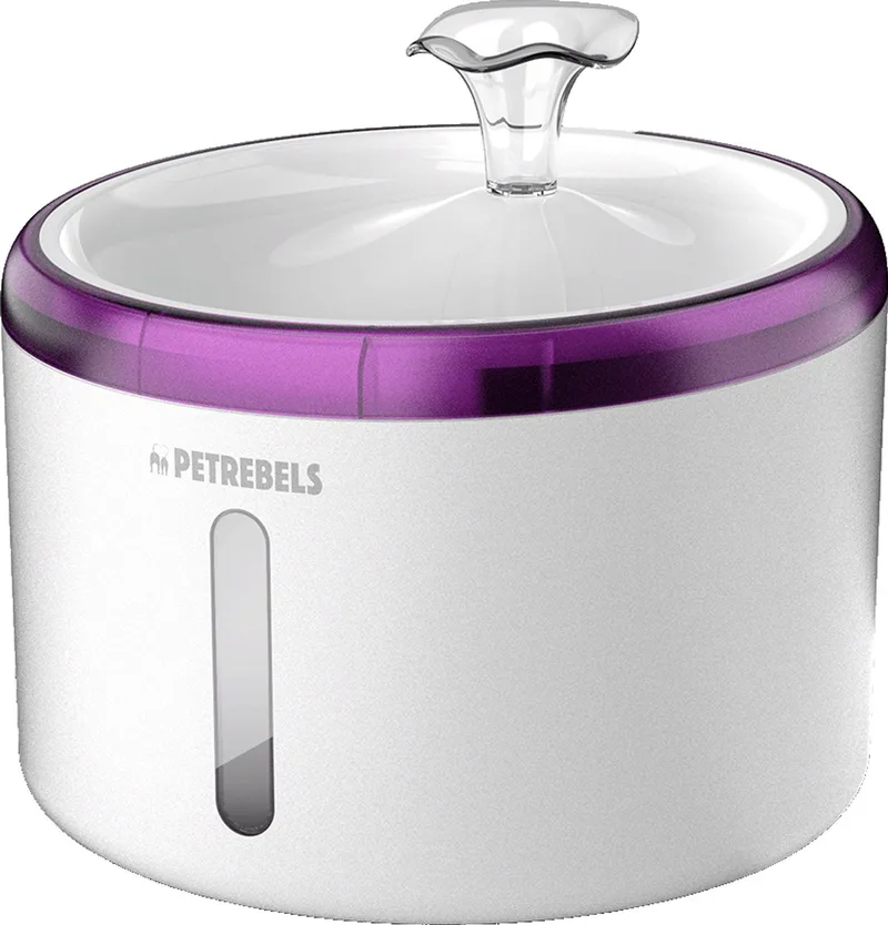 Drinkfontein Kat - Waterfontein incl. Filter - 2,4 Liter - Met LED - Fluisterstil - Spring 20 de Petrebels en Blanc – photo produit