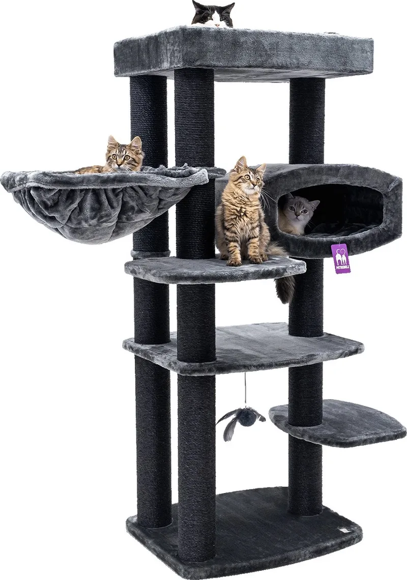 Drive 167 Krabpaal - Design Kattenmeubel - 12 cm Dikke Stammen - Extra Stabiel de Petrebels en Pepper – photo produit