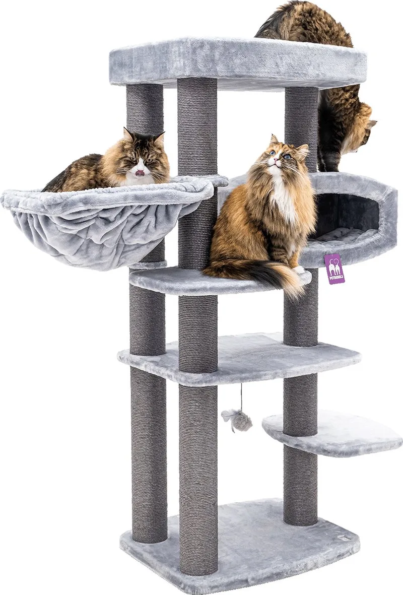 Drive 167 Krabpaal - Design Kattenmeubel - 12 cm Dikke Stammen - Extra Stabiel by Petrebels in Grey – product photo