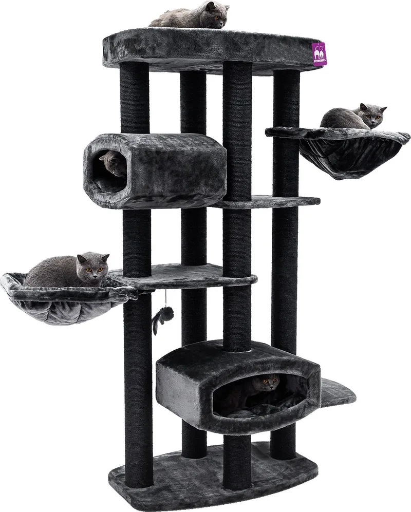 Drive 195 Krabpaal XXL - Design Krabmeubel - 12 cm Dikke Stammen fra Petrebels i Pepper – produktbillede