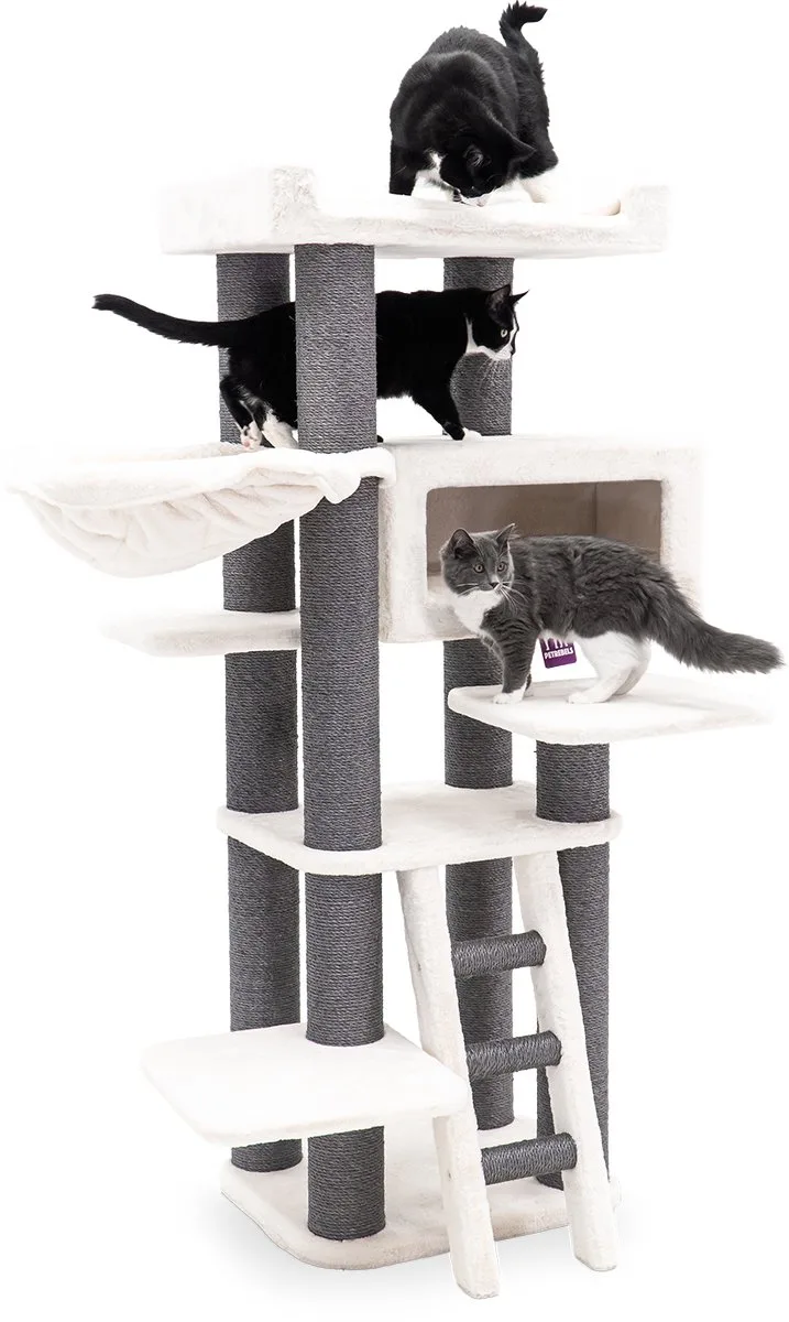 Estate 170 Krabpaal - Off-White - Premium kwaliteit - XXL krabpaal voor grote katten de Petrebels en Off White – photo produit