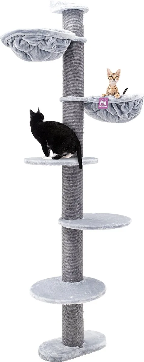 Estate 234 Krabpaal Wand - Tot aan Plafond - 15 cm Dikke Stammen van Petrebels in Grijs – productfoto