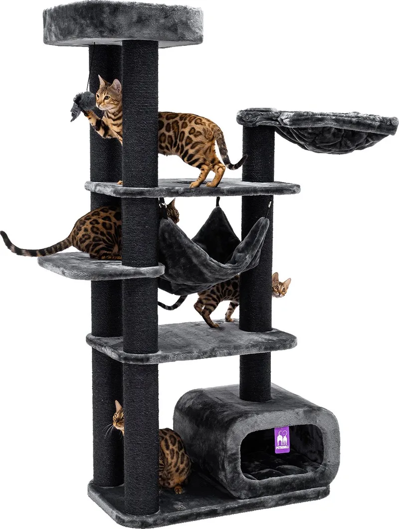 Interstate 178 Krabpaal - Design Krabmeubel - 12 cm Dikke Stammen de Petrebels en Pepper – photo produit