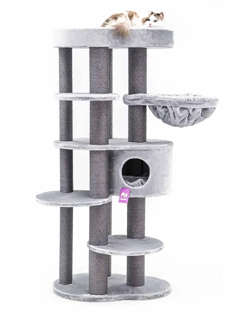 Isabella 170 Design Krabpaal - Grijs - Premium kwaliteit - XXL krabpaal voor grote katten von Petrebels in Grau – Produktfoto