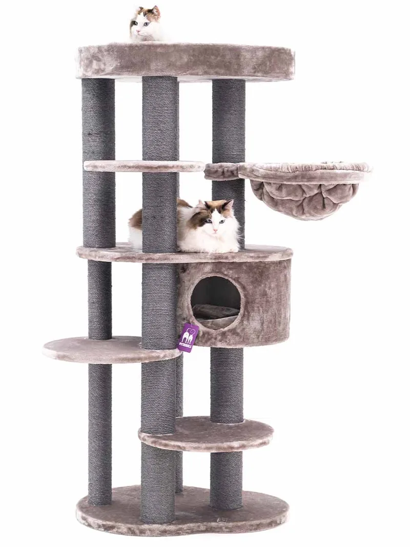 Isabella 170 Design Krabpaal - Premium kwaliteit - XXL krabpaal voor grote katten by Petrebels in Cappuccino – product photo