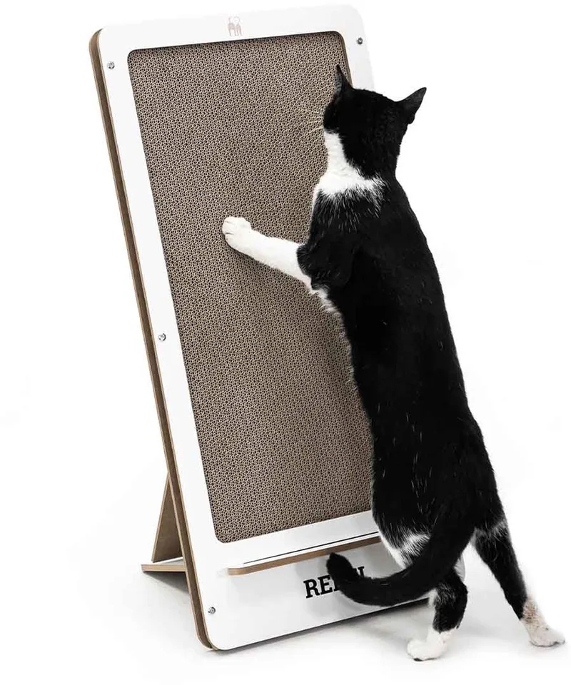 Krabkarton voor Katten - Coco 80 - Stevig Karton - Design Krabplank Verticaal - 60 x 32 x 34 cm by Petrebels in White – product photo