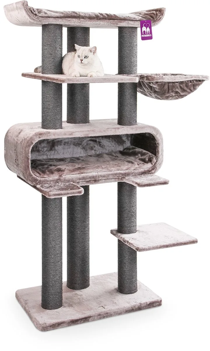 Krabpaal XL Krabpaal Route 180 - Voor grote katten - 76 x 60 x 180 cm by Petrebels in Cappuccino – product photo
