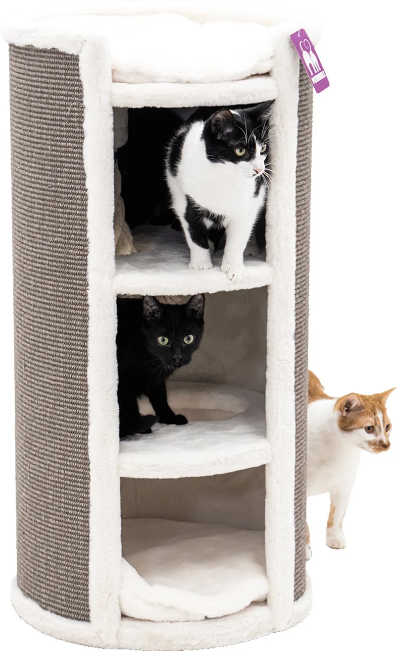 Superdome 100 Krabton voor katten - Ø 49 x 100 cm fra Petrebels i Off-White – produktbillede