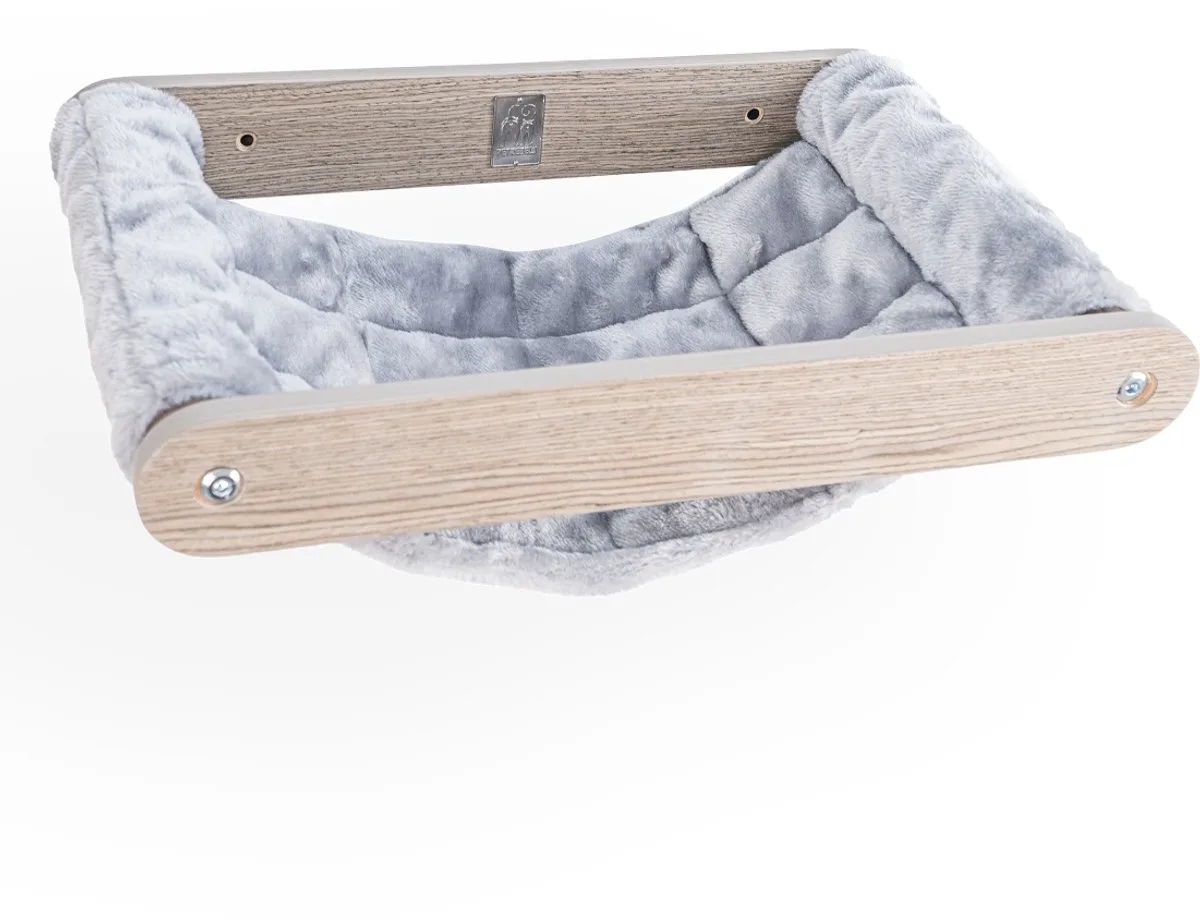 Wandmeubel wandmontage Klimmuur Kat - Kattenmuur Lazy 50-Old Grey - 50 x 39 x 7 cm de Petrebels en Old Grey – photo produit