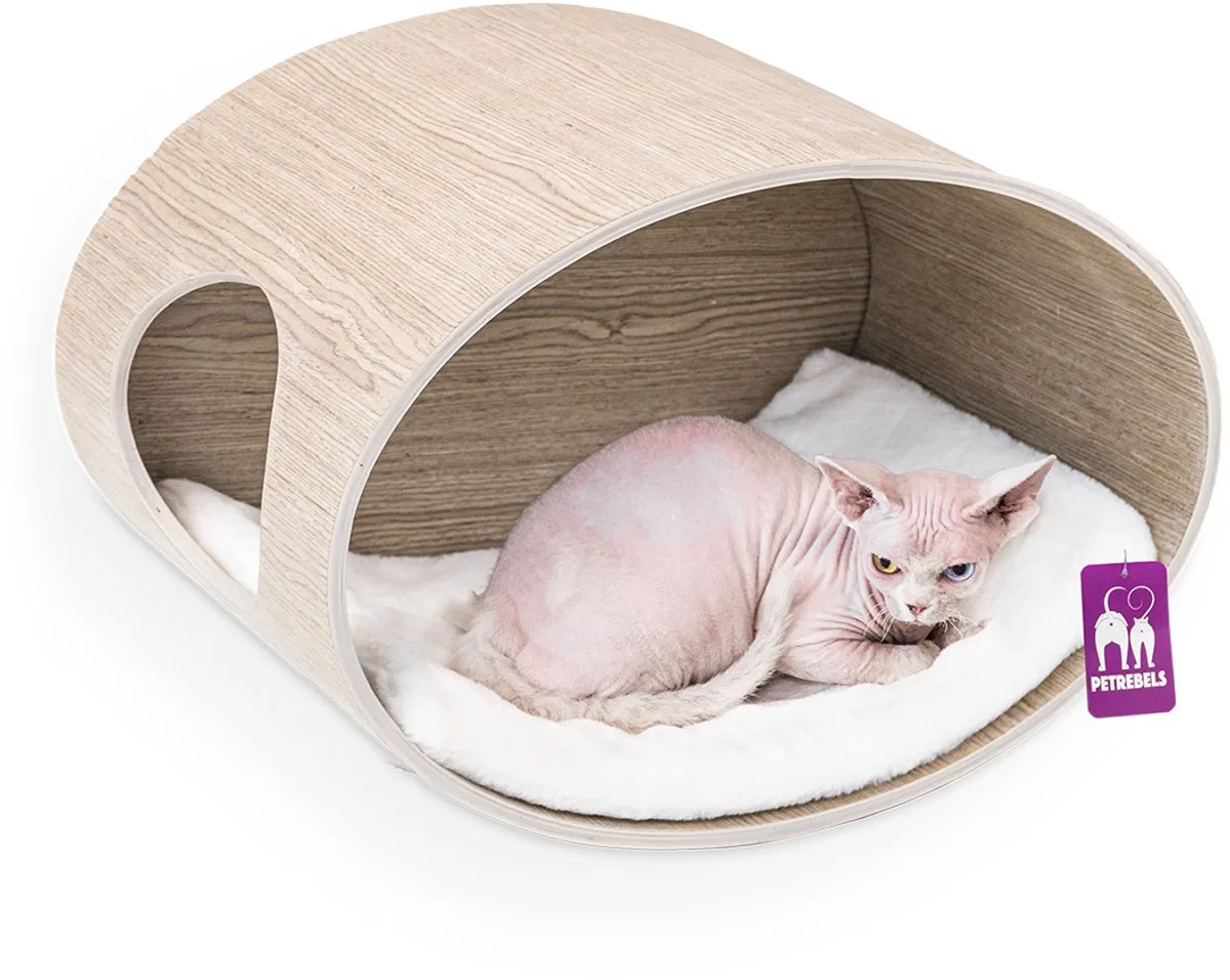 Wandmeubel wandmontage Klimmuur Kat - Kattenmuur Oval Office 60-Old Grey - 60 x 40 x 35 cm de Petrebels en Old Grey – photo produit