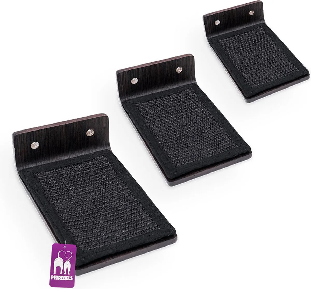 Wandmeubel wandmontage Klimmuur Kat - Kattenmuur Step 25 set-Wengé - 25 x 15 x 10 cm de Petrebels en Wengé – photo produit