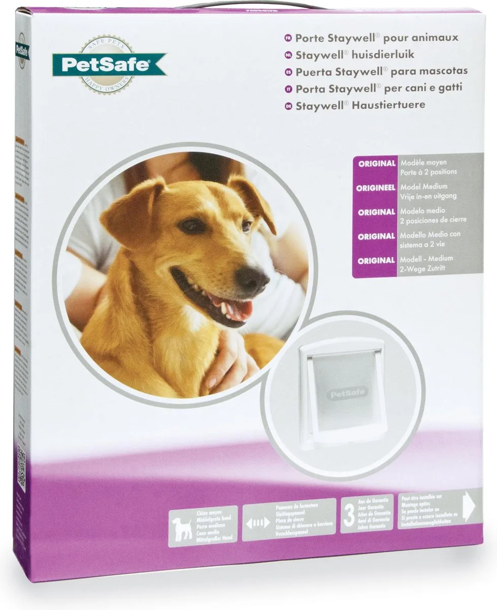 Petsafe 740 Hondenluik - Wit/Transparant - Medium - 35 x 26,5 cm van PetSafe in Wit – productfoto