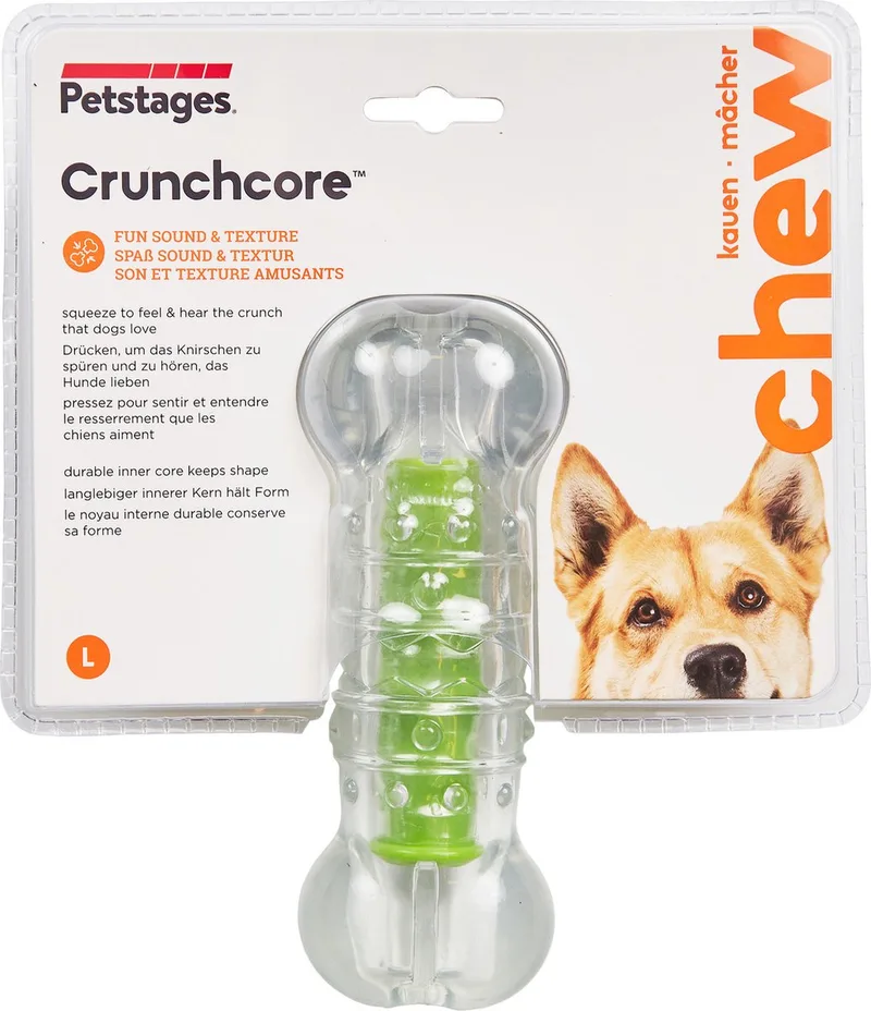 Hondenspeeltje Crunchcore Large van Petstages in Groen – productfoto