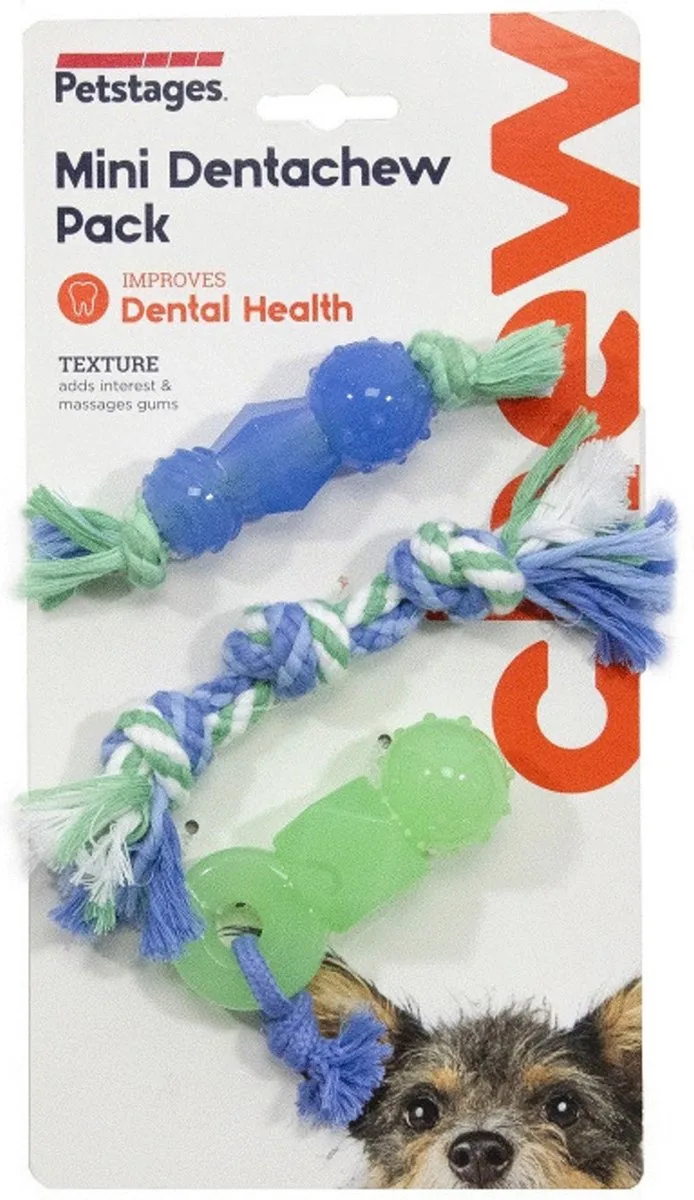 Mini Dentachew Pack - Hondenspeelgoed - 11X3.5X3 cm Blauw by Petstages – product photo