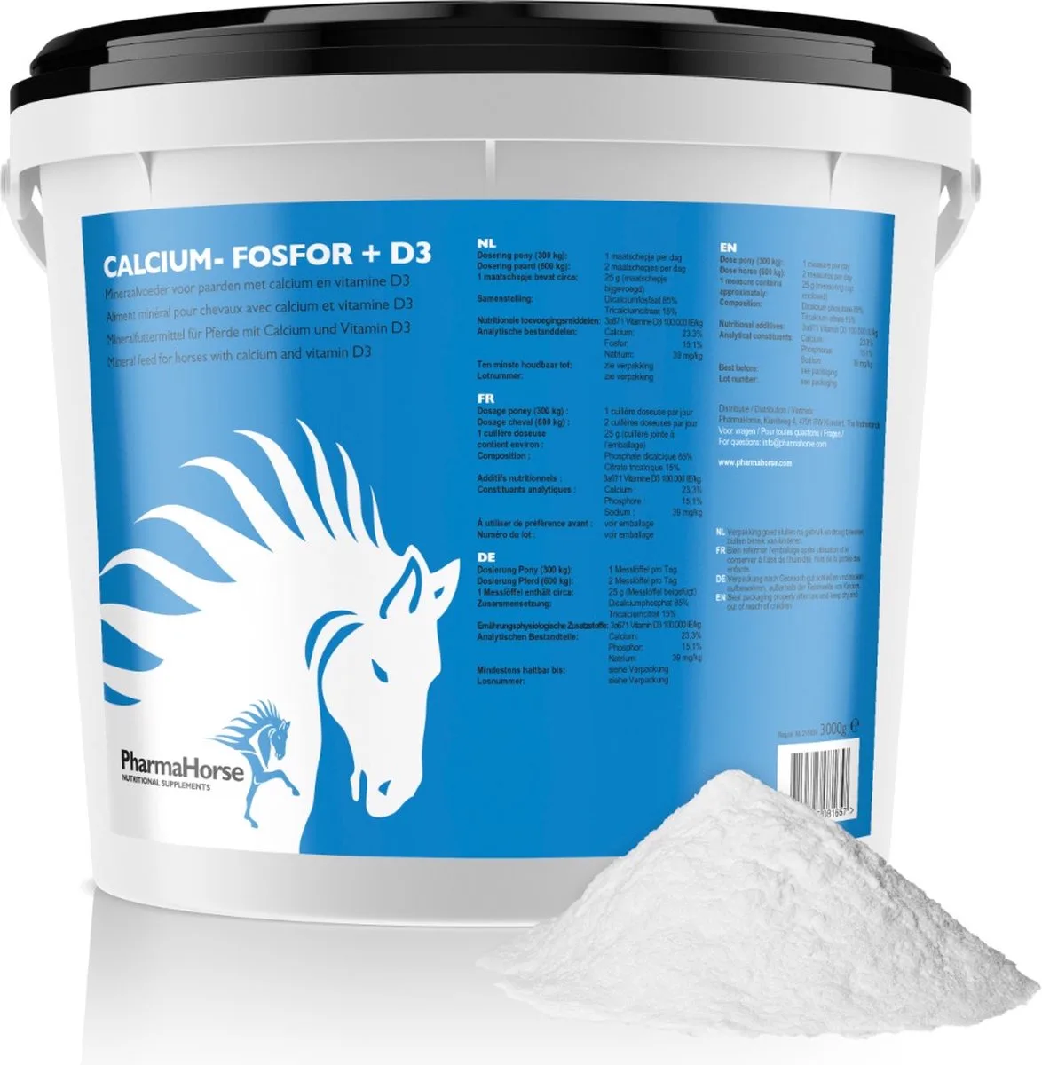 Calcium-Fosfor + D3 - 3000 gram de PharmaHorse – photo produit